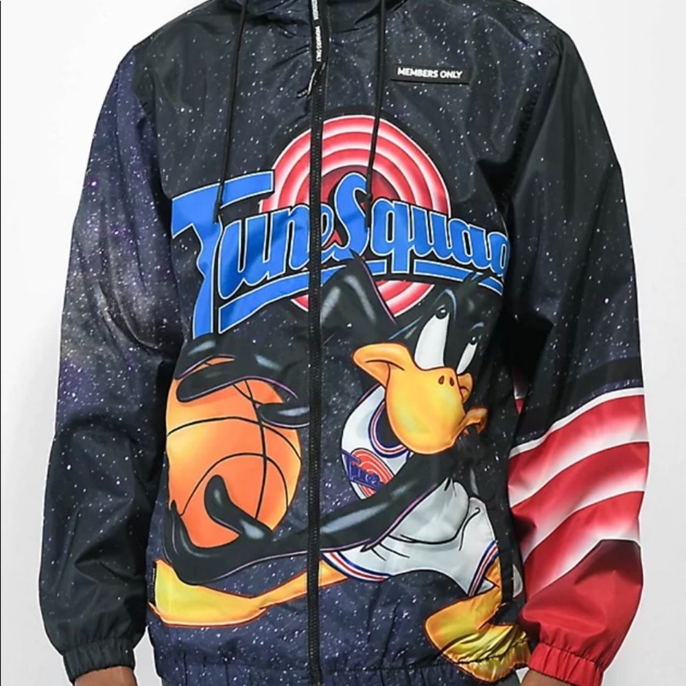 NWT🧥  Members Only x Daffy Duck "Tune Squad" Black Windbreaker Jacket SZ-S